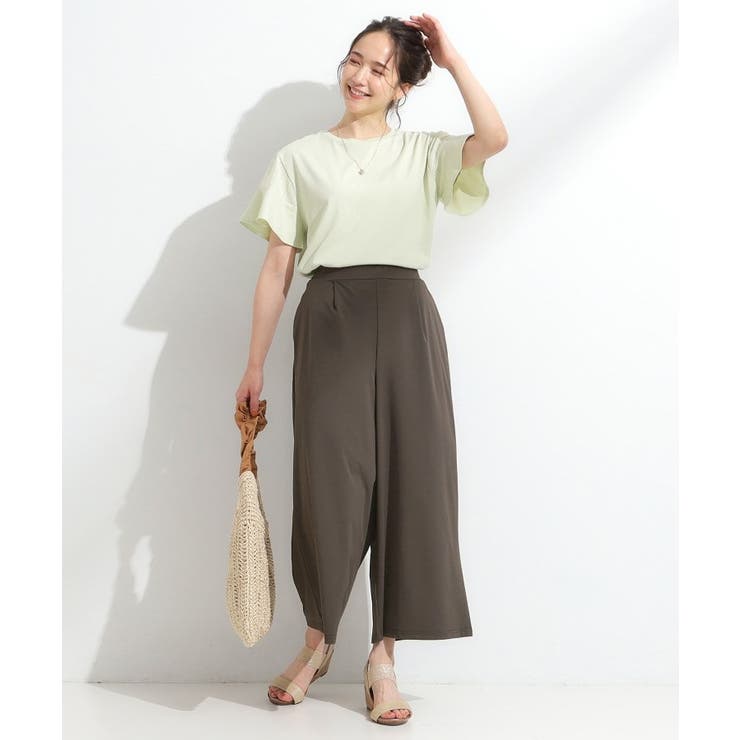 【S-LL/ひんやり】さらさらストレッチ ガウチョパンツ | SHOO・LA・RUE | 詳細画像7 