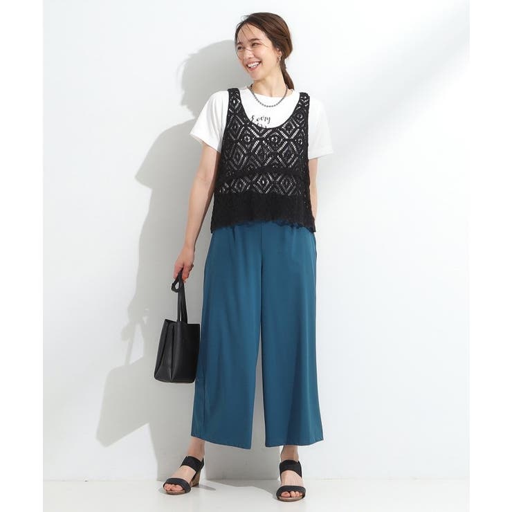 【S-LL/ひんやり】さらさらストレッチ ガウチョパンツ | SHOO・LA・RUE | 詳細画像11 