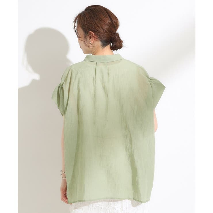 【S-LL】さらシャリコットン 上品なシアー感のデザインシャツ | SHOO・LA・RUE | 詳細画像2 
