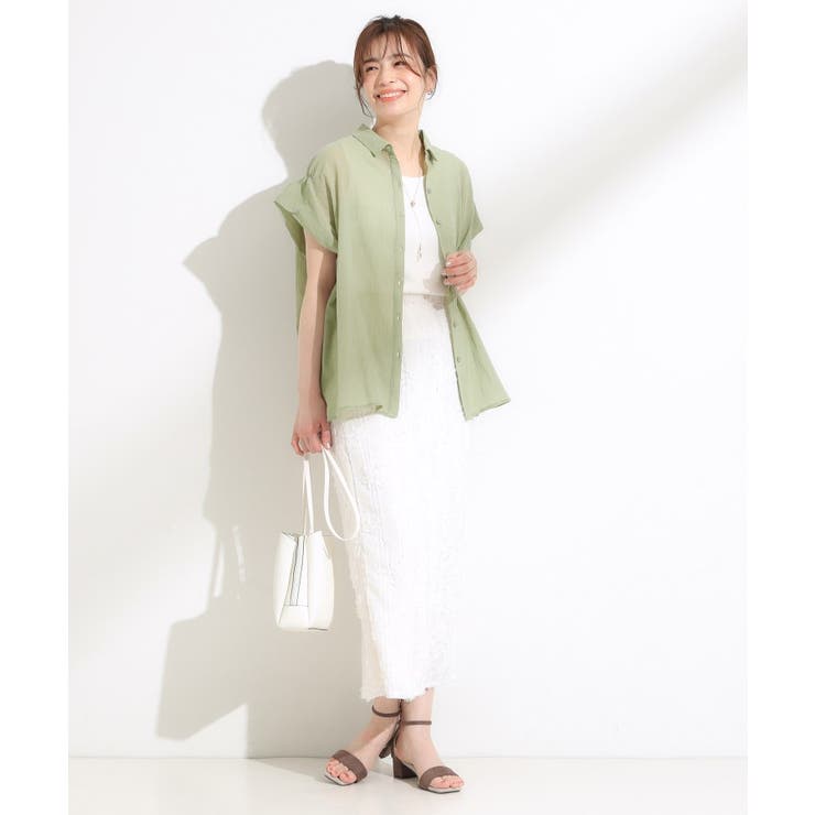 【S-LL】さらシャリコットン 上品なシアー感のデザインシャツ | SHOO・LA・RUE | 詳細画像3 