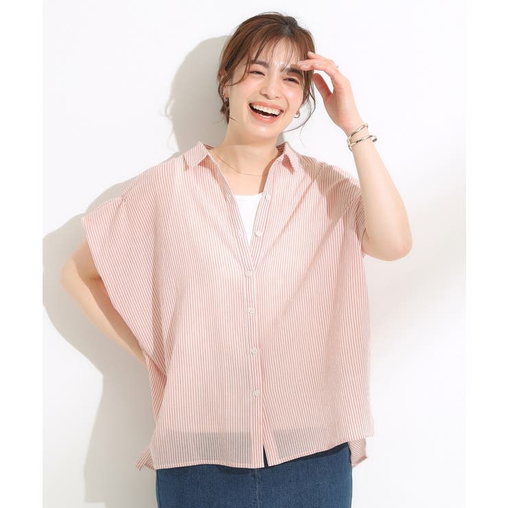 【S-LL】さらシャリコットン 上品なシアー感のデザインシャツ | SHOO・LA・RUE | 詳細画像9 