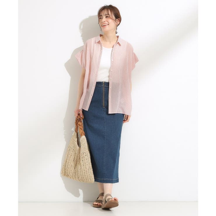 【S-LL】さらシャリコットン 上品なシアー感のデザインシャツ | SHOO・LA・RUE | 詳細画像11 