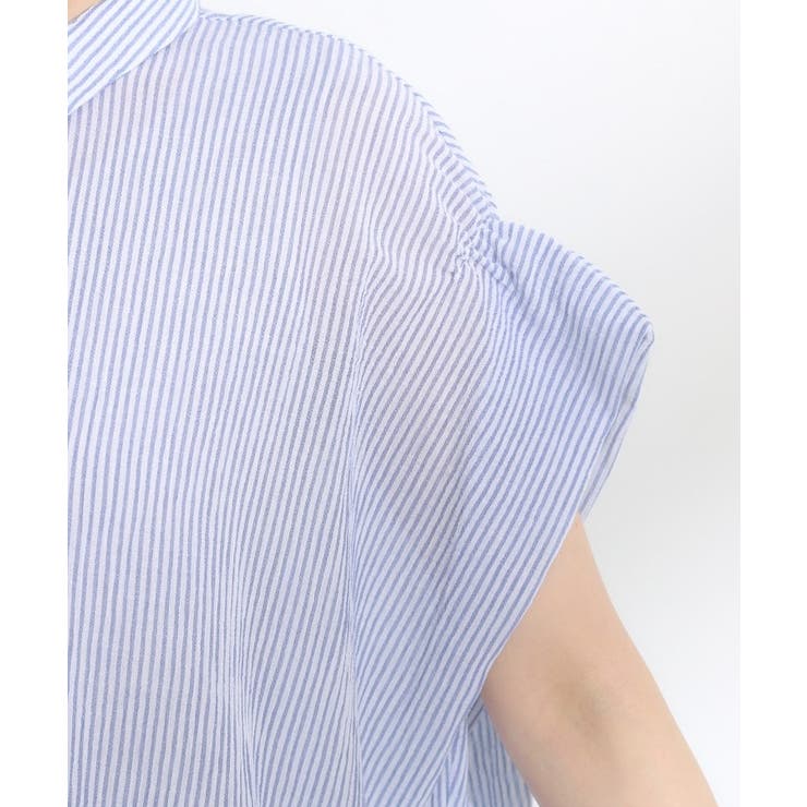 【S-LL】さらシャリコットン 上品なシアー感のデザインシャツ | SHOO・LA・RUE | 詳細画像21 