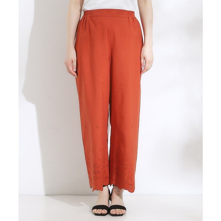 【S-LL】華やかさをプラスする 裾刺繍ストレートパンツ | SHOO・LA・RUE | 詳細画像13 