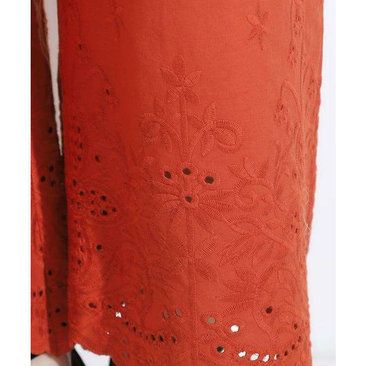 【S-LL】華やかさをプラスする 裾刺繍ストレートパンツ | SHOO・LA・RUE | 詳細画像20 