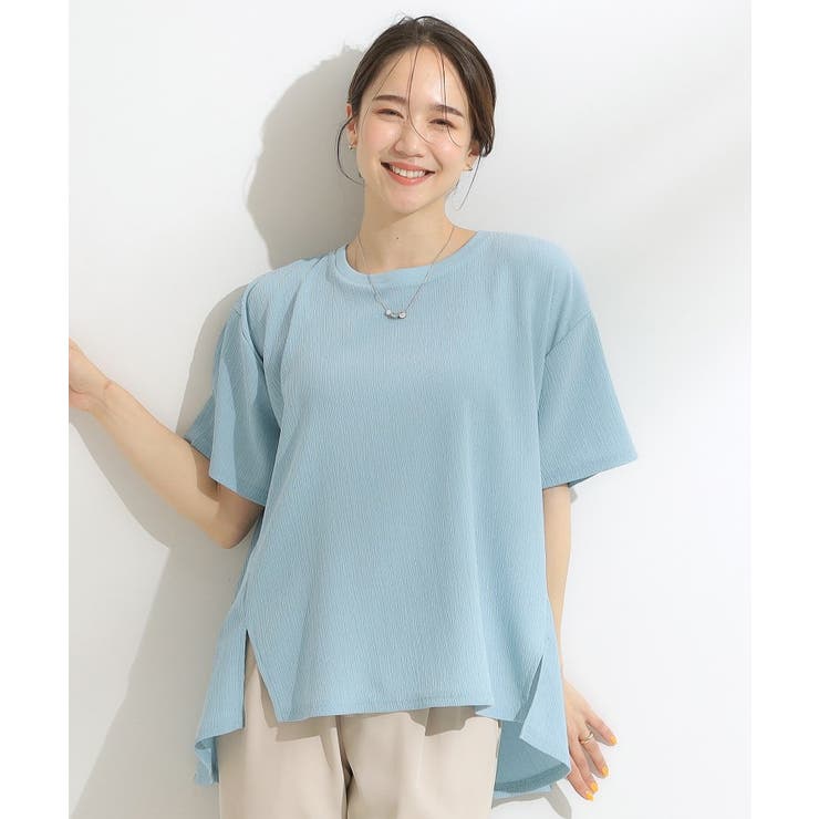 【S-LL/洗える/体型カバー/5分袖】涼しくきれいに決まる Aライントップス | SHOO・LA・RUE | 詳細画像9 