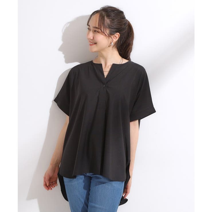 【ひんやり】さらりとしたタッチが上品見え ワンボタンデザイン トップス | SHOO・LA・RUE | 詳細画像5 