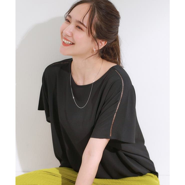 ブラック(019) | インせず決まる はしごレースドルマンブラウス | SHOO・LA・RUE