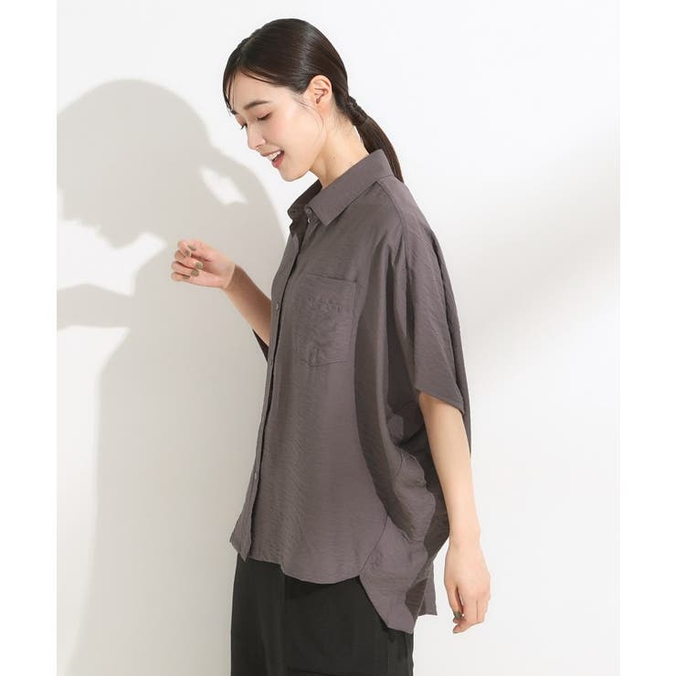 【洗える/S-LL/5分袖】1枚でも羽織としても。さらさらドレープシャツ | SHOO・LA・RUE | 詳細画像2 