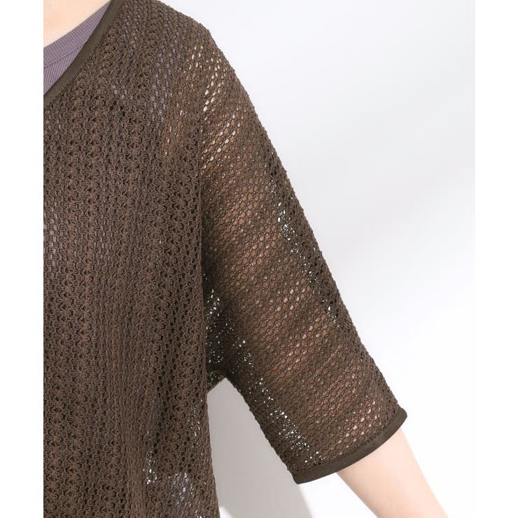 【洗える/S-LL】季節の変わり目に 透かし柄が涼やか ジップブルゾン | SHOO・LA・RUE | 詳細画像17 