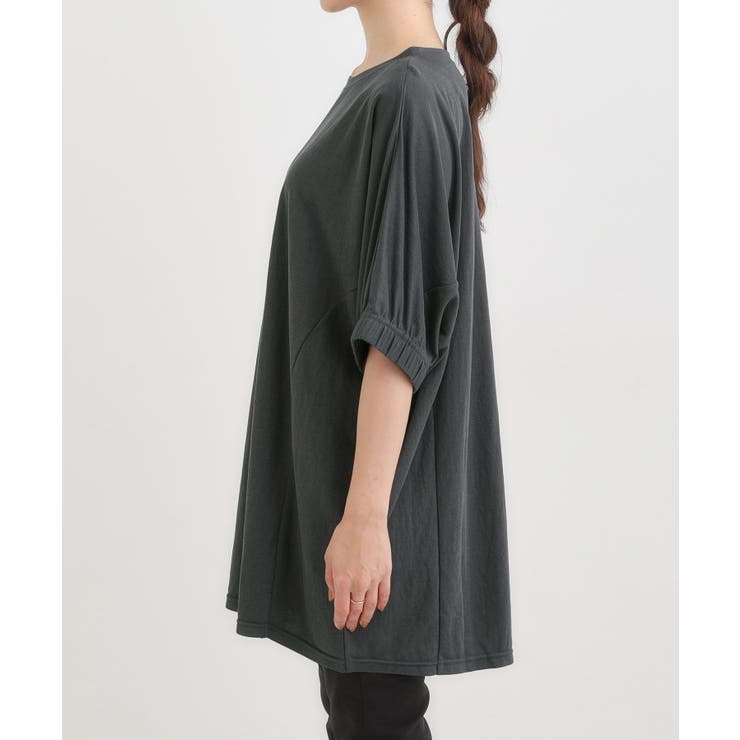 【S-LL/体型カバー】さらさらタッチが心地よい コクーンシルエットチュニック | SHOO・LA・RUE | 詳細画像14 