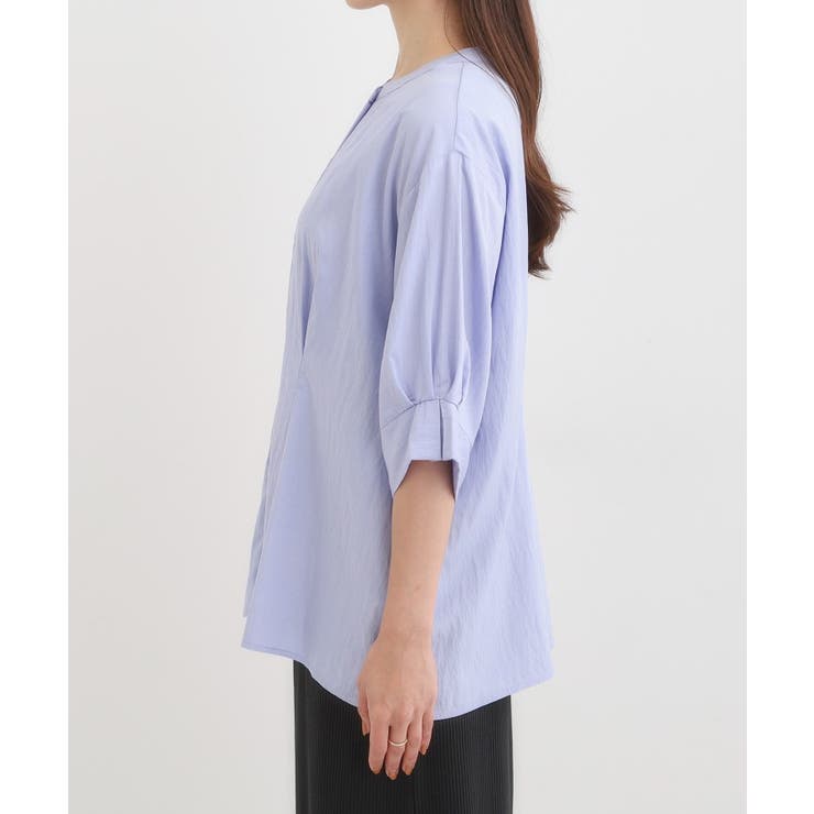 【S-LL/ひんやり】ウエストタックで程よくシェイプ 大人の上品ブラウス | SHOO・LA・RUE | 詳細画像14 