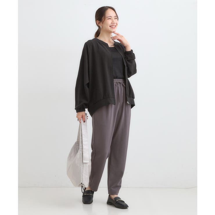 【洗濯機可/S-LL】さっと羽織れる 軽量リブブルゾン | SHOO・LA・RUE | 詳細画像3 