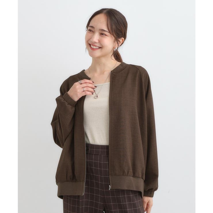 【洗濯機可/S-LL】さっと羽織れる 軽量リブブルゾン | SHOO・LA・RUE | 詳細画像5 