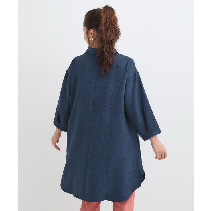 【S-LL/体型カバー】さらっとしたタッチが魅力 デニムライクチュニック | SHOO・LA・RUE | 詳細画像6 