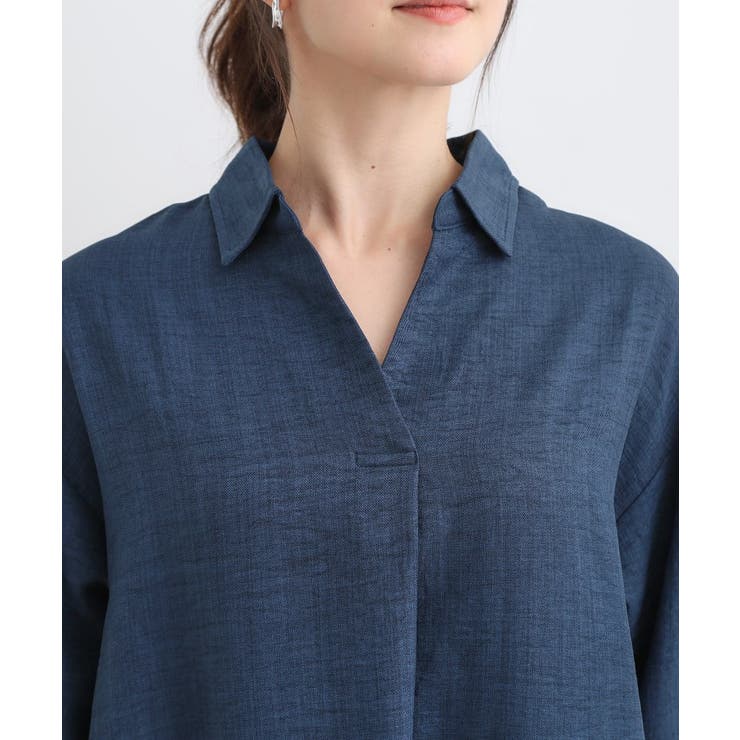 【S-LL/体型カバー】さらっとしたタッチが魅力 デニムライクチュニック | SHOO・LA・RUE | 詳細画像12 