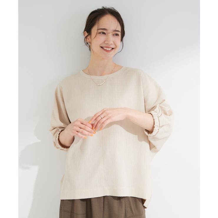 【インせず着られる/洗濯後しわになりにくい】しぼしぼドルマンブラウス | SHOO・LA・RUE | 詳細画像10 