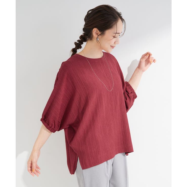 【インせず着られる/洗濯後しわになりにくい】しぼしぼドルマンブラウス | SHOO・LA・RUE | 詳細画像15 
