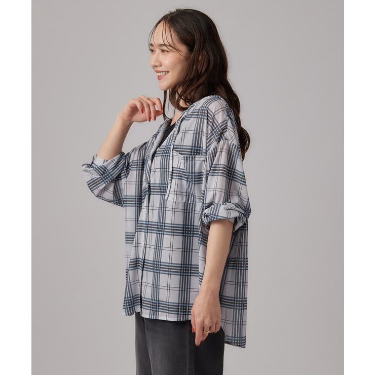 【洗濯機可/体型カバー】程よい透け感の ゆるシア―シャツパーカ | SHOO・LA・RUE | 詳細画像9 