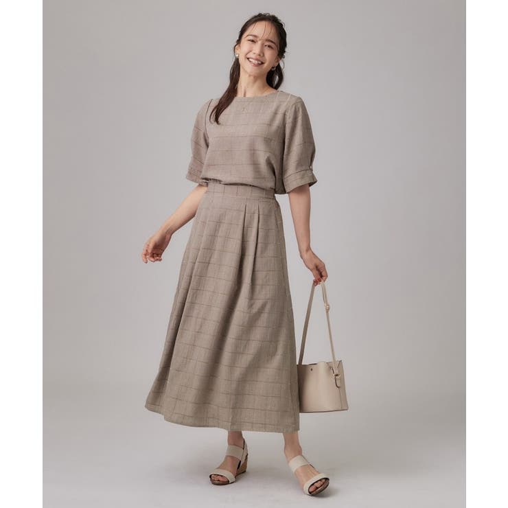 【セットアップ可/S-LL】モールチェックで上品に タックスリーブ ブラウス | SHOO・LA・RUE | 詳細画像19 