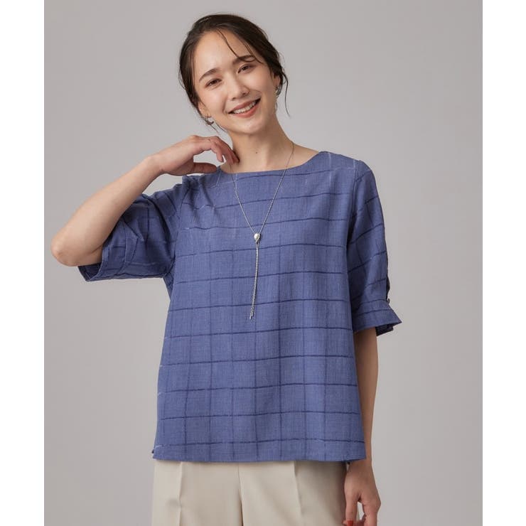 【セットアップ可/S-LL】モールチェックで上品に タックスリーブ ブラウス | SHOO・LA・RUE | 詳細画像26 