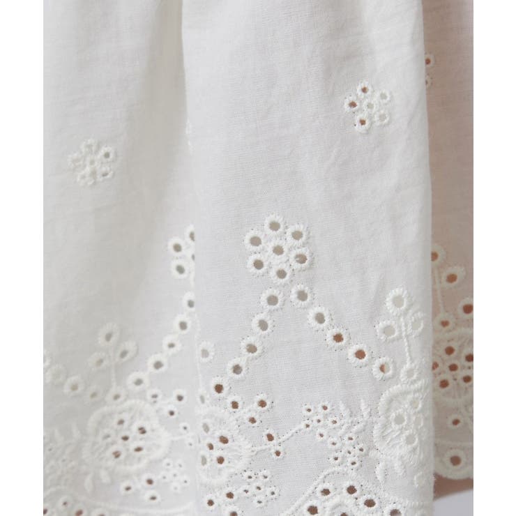 【洗濯機可 綿100％】刺繍レースがこなれ見え インせず着られるペプラムブラウス | SHOO・LA・RUE | 詳細画像4 