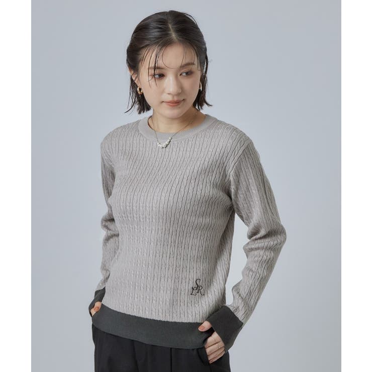 配色ケーブルニットTOPS | SHOO・LA・RUE | 詳細画像5 