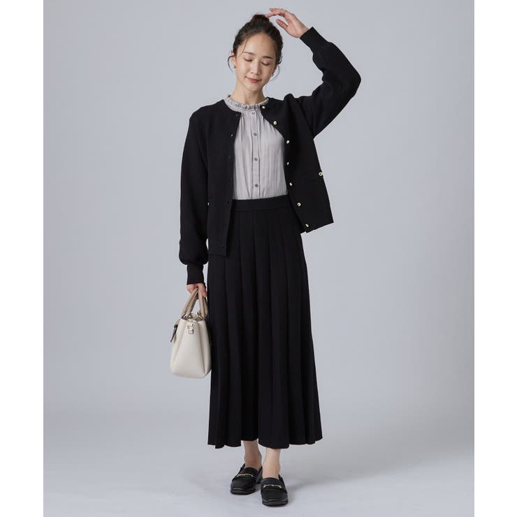 【洗濯機可/S-LL】もちもちで心地よい もちここニットプリーツスカート | SHOO・LA・RUE | 詳細画像6 