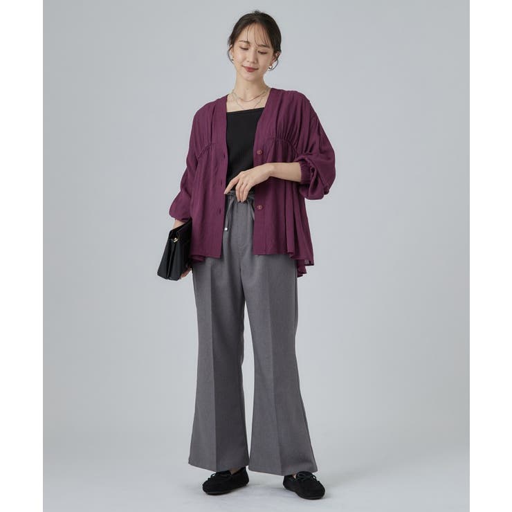 【S-LL/洗濯機可】着痩せシルエット シャーリングシャツカーディガン | SHOO・LA・RUE | 詳細画像15 
