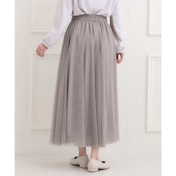 【洗濯機可】滑らか軽やか シーン問わず着られるチュールギャザースカート | SHOO・LA・RUE | 詳細画像10 