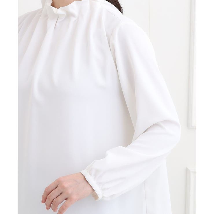 【洗濯機可/S-3L】上品で華やか スタンドフリルブラウス | SHOO・LA・RUE | 詳細画像18 