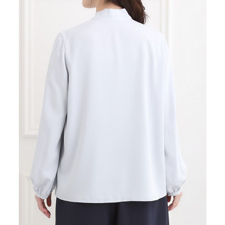 【洗濯機可/S-3L】やわらかなリボンボウタイが魅力 大人の華やかブラウス | SHOO・LA・RUE | 詳細画像16 