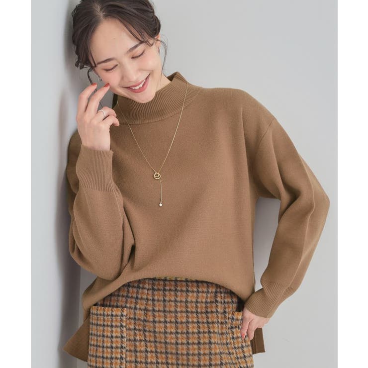 モカブラウン(042) | 【洗濯機可/S-LL】もちもちハイネックニット | SHOO・LA・RUE