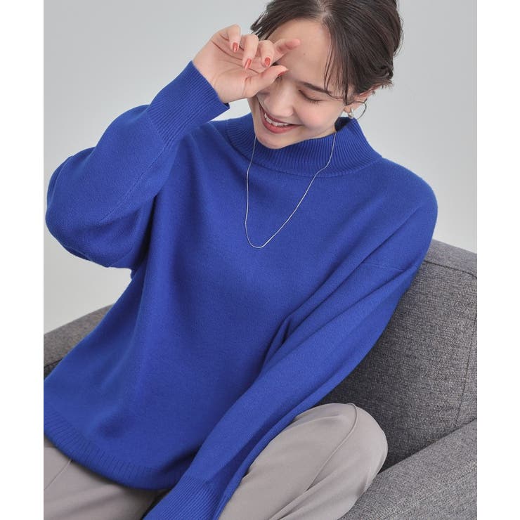 ブルー(093) | 【洗濯機可/S-LL】もちもちハイネックニット | SHOO・LA・RUE