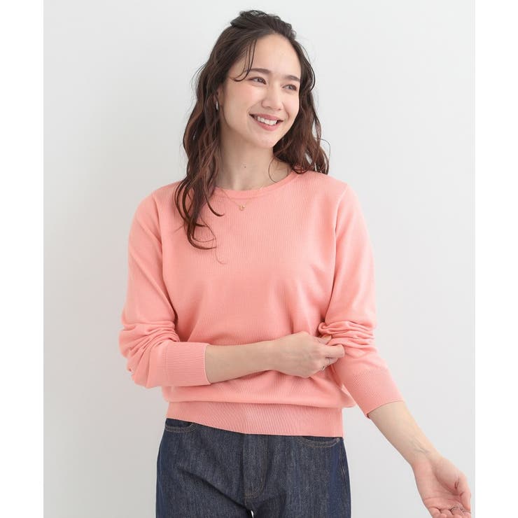 【洗濯機可/S-LL/セットアップ可】シンプルきれい見え クルーネックニット | SHOO・LA・RUE | 詳細画像5 