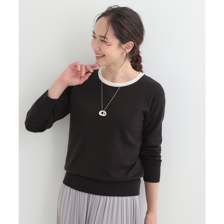 【洗濯機可/S-LL/セットアップ可】シンプルきれい見え クルーネックニット | SHOO・LA・RUE | 詳細画像15 