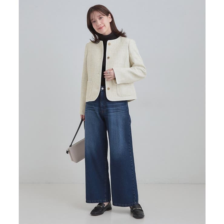 【S-3L】柔らかく軽い ライトツイードジャケット | SHOO・LA・RUE | 詳細画像3 