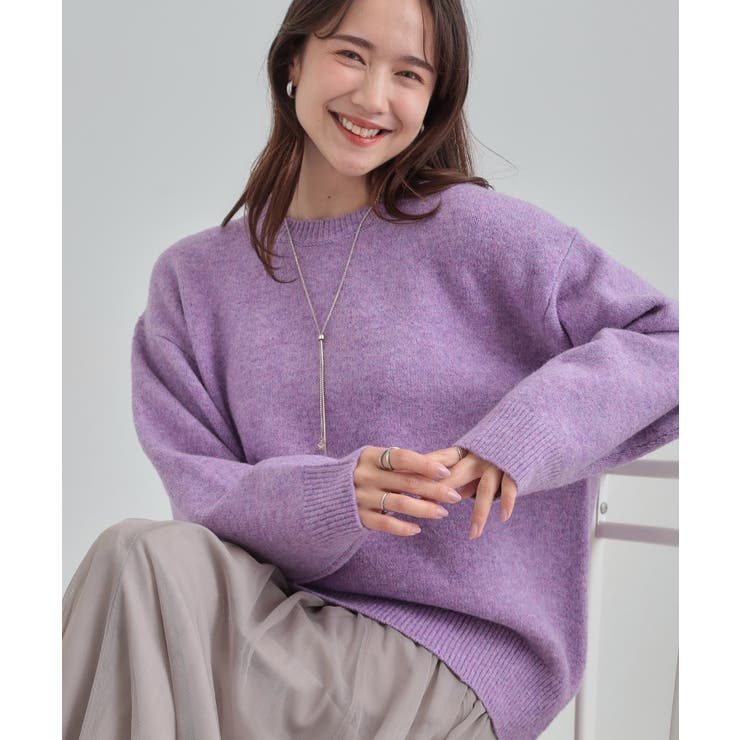 洗濯機可/S-LL】選べる8色で色違いも欲しくなる ふんわりゆるニット
