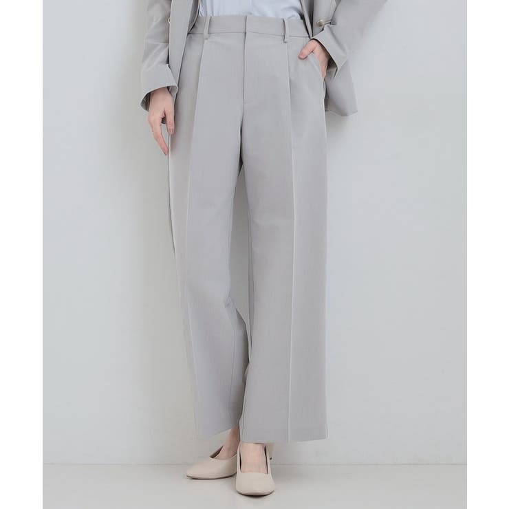 ライトグレー(011) | 【セットアップ可/S-LL】サラっと軽やか ワイドストレートパンツ | SHOO・LA・RUE
