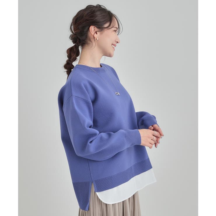 【洗濯機可/S-LL】さらに軽くなった スポンディッシュ裾フェイクトップス | SHOO・LA・RUE | 詳細画像7 