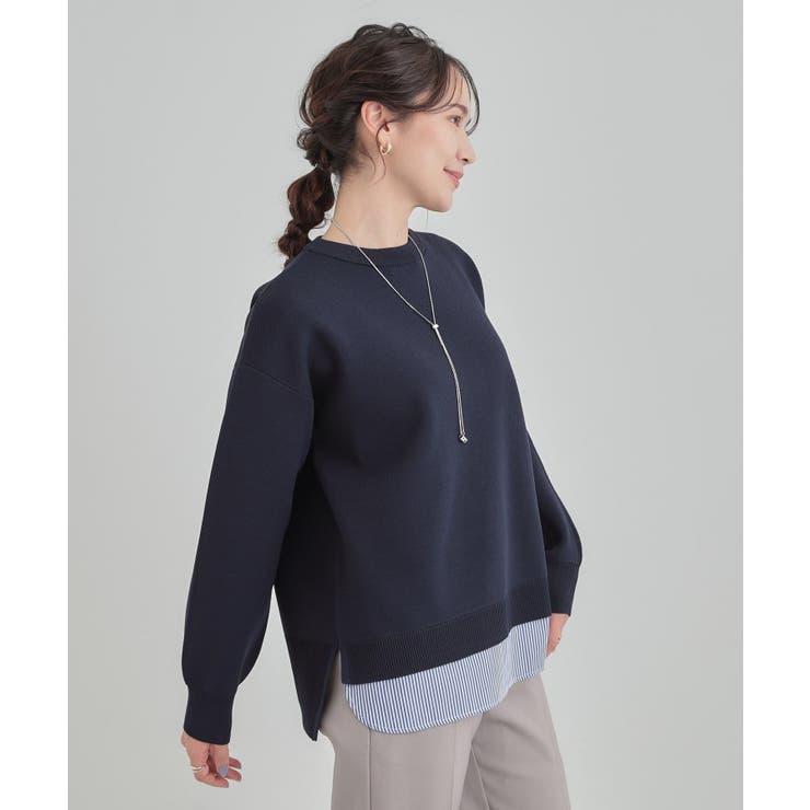 【洗濯機可/S-LL】さらに軽くなった スポンディッシュ裾フェイクトップス | SHOO・LA・RUE | 詳細画像3 