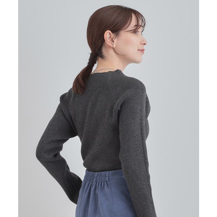【絶妙なゆるピタ/洗濯機可】ちくちくしにくい リブハイネックやわらかニット | SHOO・LA・RUE | 詳細画像2 