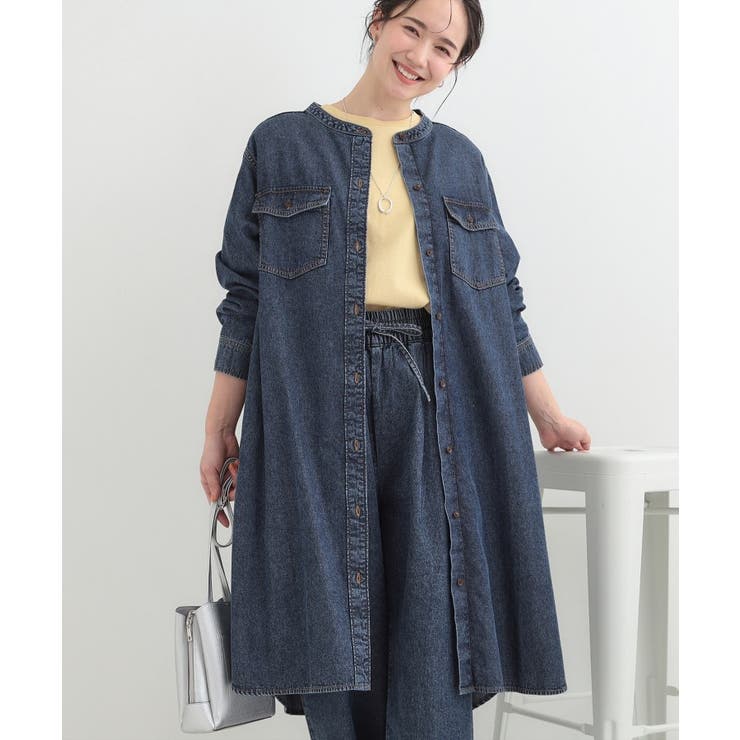 ブルー(093) | 【ライトオンスデニム/S-LL】体型カバーにも ロングデニムシャツワンピース | SHOO・LA・RUE