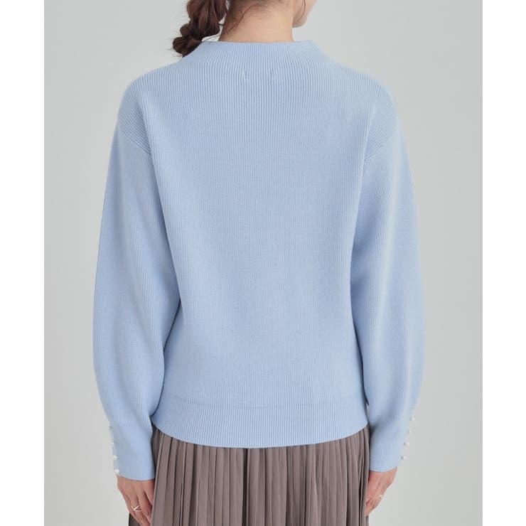 【洗濯機可/毛玉になりにくい】お袖パールで上品な ハイネックニット | SHOO・LA・RUE | 詳細画像27 