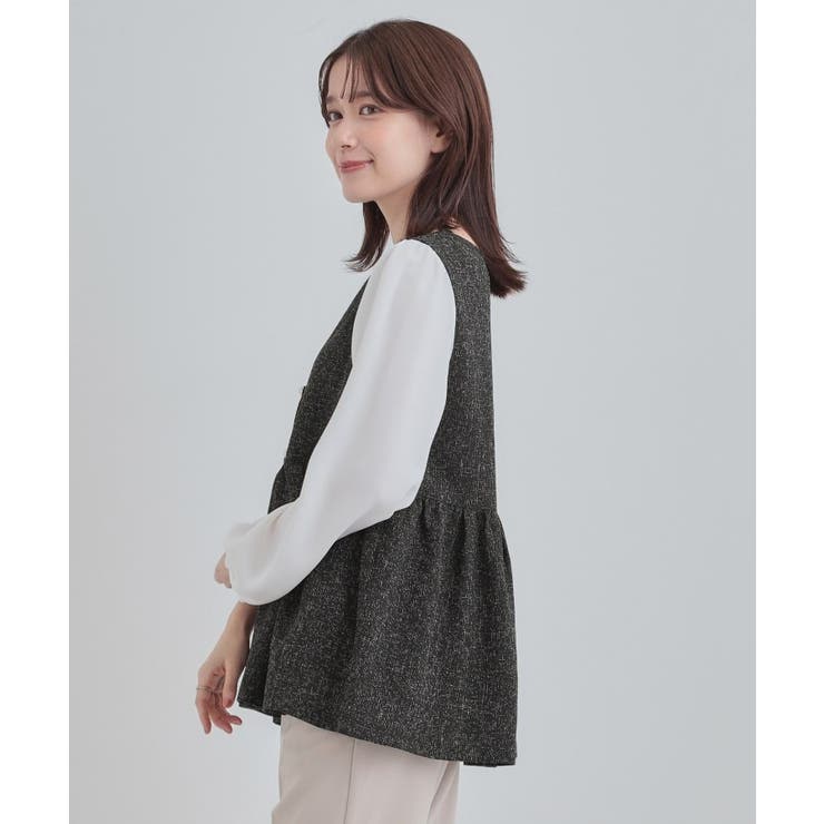 【洗濯機可】時短できちんと見えが叶う フェイクレイヤードブラウス | SHOO・LA・RUE | 詳細画像6 