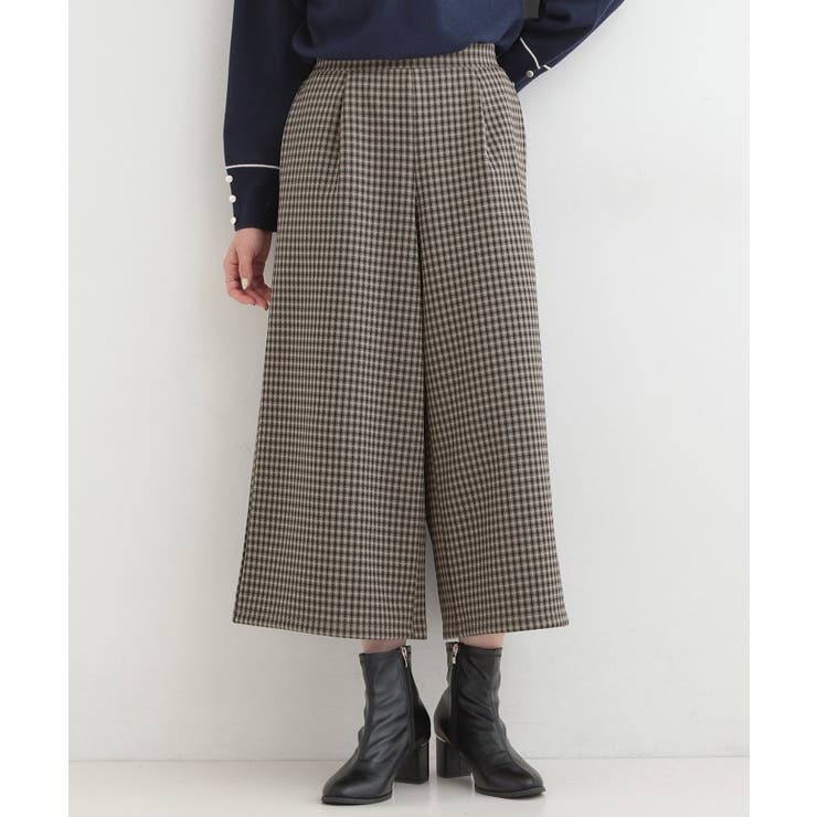 チャコールグレー(214) | 【洗濯機可/S-LL/あったか】体型カバーにも 裏起毛ガウチョパンツ | SHOO・LA・RUE