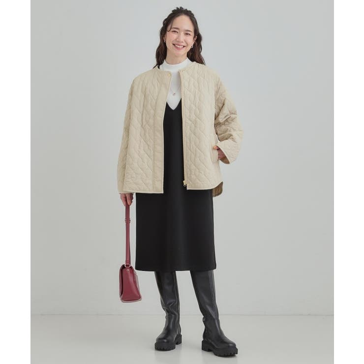 【洗濯機可/S-LL/撥水】大人が着たい ノーカラー キルトジャケット | SHOO・LA・RUE | 詳細画像11 