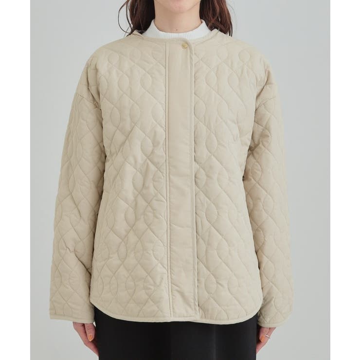 【洗濯機可/S-LL/撥水】大人が着たい ノーカラー キルトジャケット | SHOO・LA・RUE | 詳細画像13 