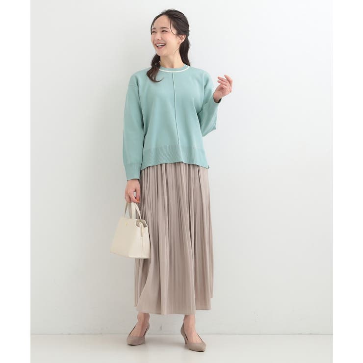 【洗濯機可/S-LL】体型カバーが叶う スポンディッシュ パイピングニット | SHOO・LA・RUE | 詳細画像3 