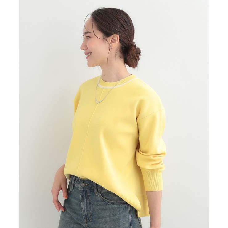 【洗濯機可/S-LL】体型カバーが叶う スポンディッシュ パイピングニット | SHOO・LA・RUE | 詳細画像6 